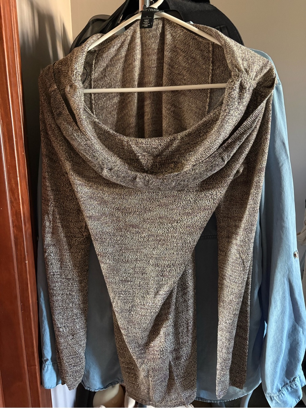 White House Black Market Off-the-Shoulder Brown Knit Sweater